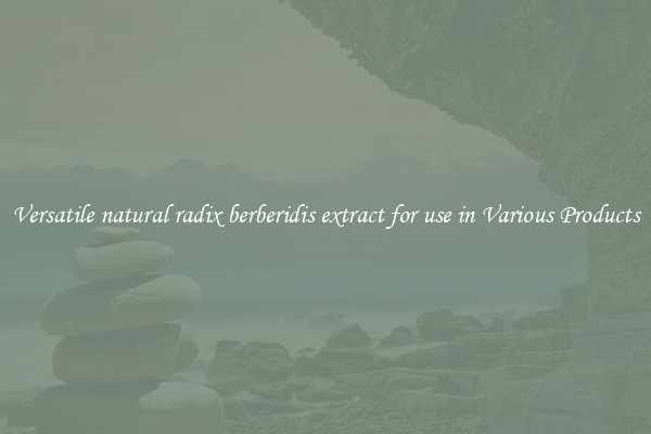 Versatile natural radix berberidis extract for use in Various Products