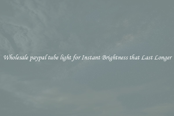 Wholesale paypal tube light for Instant Brightness that Last Longer