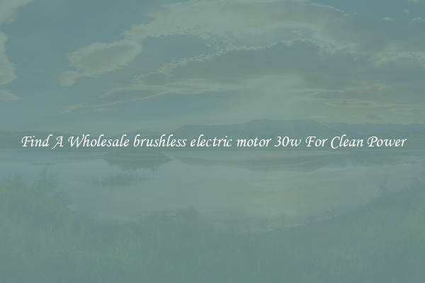 Find A Wholesale brushless electric motor 30w For Clean Power