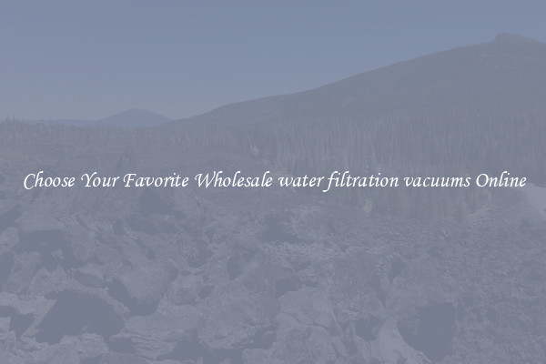 Choose Your Favorite Wholesale water filtration vacuums Online